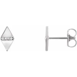 14K White .025 CTW Diamond Geometric Earrings