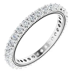 14K White 1 CTW Natural Diamond Eternity Band Size 7.5