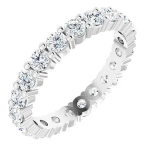 14K White 2.5 mm Round Forever One™ Created Moissanite Eternity Band Size 9