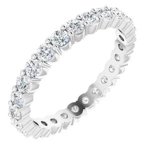 14K White 3/4 CTW Diamond Eternity Band Size 5