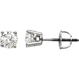 14K White 4.5 mm=3/4 CTW Diamond Earrings