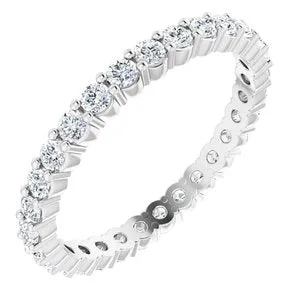 14K White 5/8 CTW Diamond Eternity Band Size 5.5