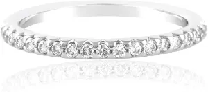 14k White Gold 1/10 Cttw Diamond Half Eternity Ring (0.10 Cttw, I-J Color, I2-I3 Clarity) Wedding Band Ring Stackable Ring