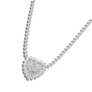 14k White Gold Diamond Heart-Shaped Caviar Necklace (0.03.ct.tw)