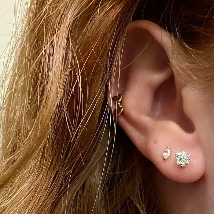 14K White Gold Diamond Stud Earrings .80 Carat