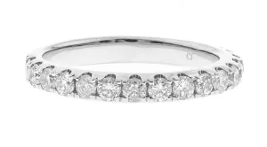 14k White Gold Half Eternity Diamond Ring, 1.05ctw