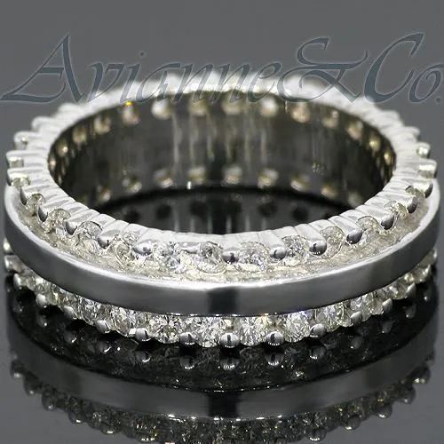 14K White Solid Gold Womens Diamond Eternity Ring Band 1.59 Ctw