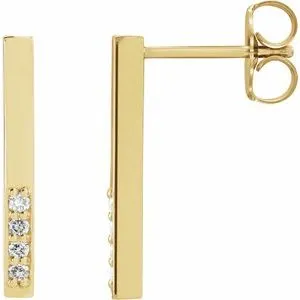 14K Yellow .07 CTW Diamond Geometric Dangle Earrings