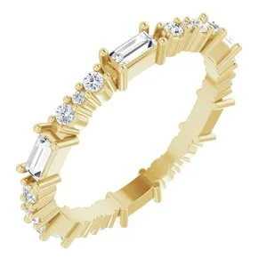 14K Yellow 1/2 CTW Natural Diamond Eternity Band Size 5