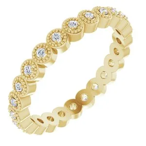 14K Yellow 1/5 CTW Diamond Eternity Band Size 7