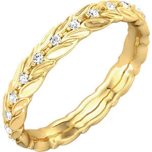 14K Yellow 1/6 CTW Diamond Sculptural-Inspired Eternity Band Size 6