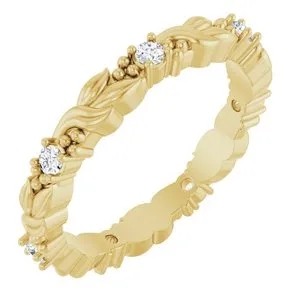 14K Yellow 1/8 CTW Natural Diamond Eternity Band Size 7.5