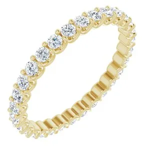 14K Yellow 2 mm Round 7/8 CTW Diamond Eternity Band