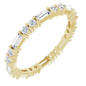 14K Yellow 3/4 CTW Diamond Eternity Band Size 5.5