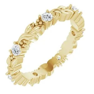 14K Yellow 3/8 CTW Natural Diamond Eternity Band Size 6.5