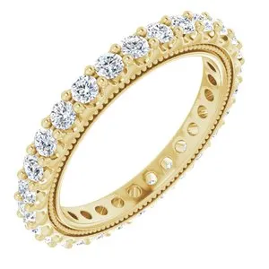 14K Yellow 7/8 CTW Natural Diamond Eternity Band Size 4.5