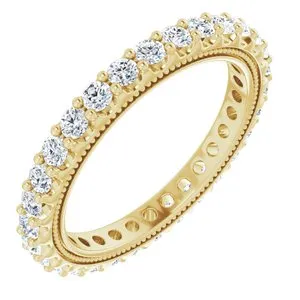 14K Yellow 9/10 CTW Natural Diamond Eternity Band Size 5.5