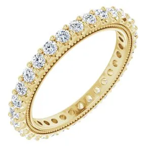14K Yellow 9/10 CTW Natural Diamond Eternity Band Size 6.5