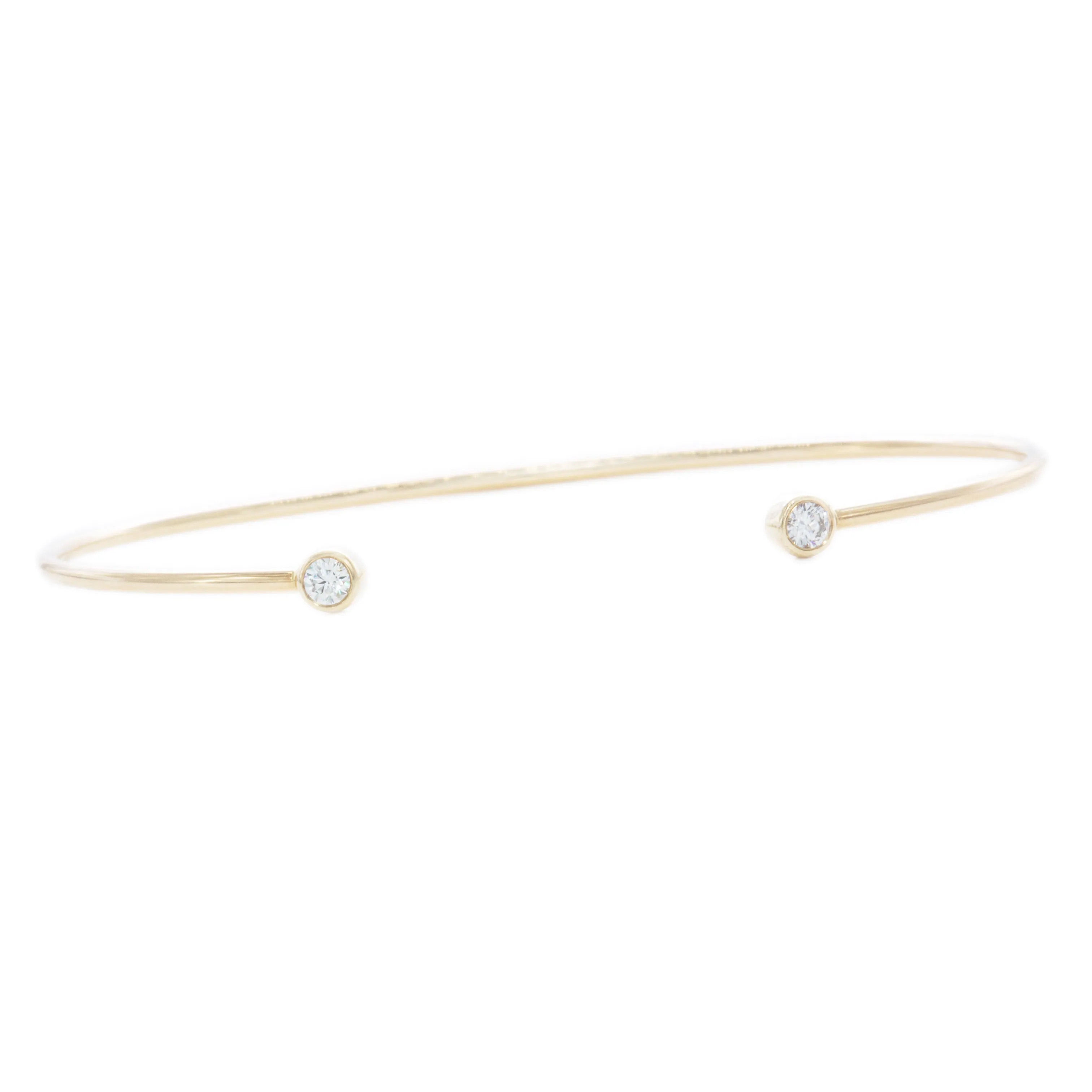 14k Yellow Gold Diamond Cuff Bangle