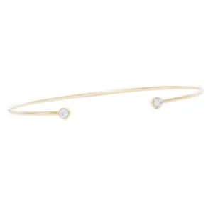 14k Yellow Gold Diamond Cuff Bangle