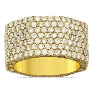 14k Yellow Gold Diamond Pave Eternity Ring 3.75 Ctw