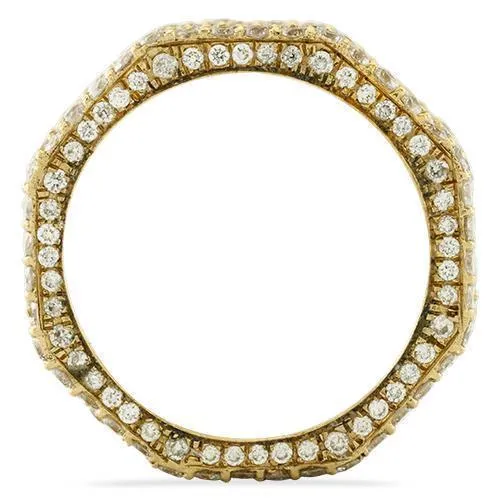 14k Yellow Gold Diamond Pave Eternity Ring 3.75 Ctw