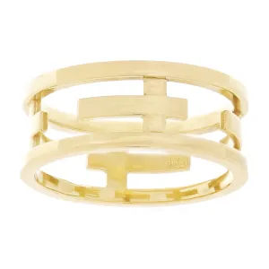 14k Yellow Gold Eternity Sideways Cross Ring Size 8 - 8.3mm 4.9 grams