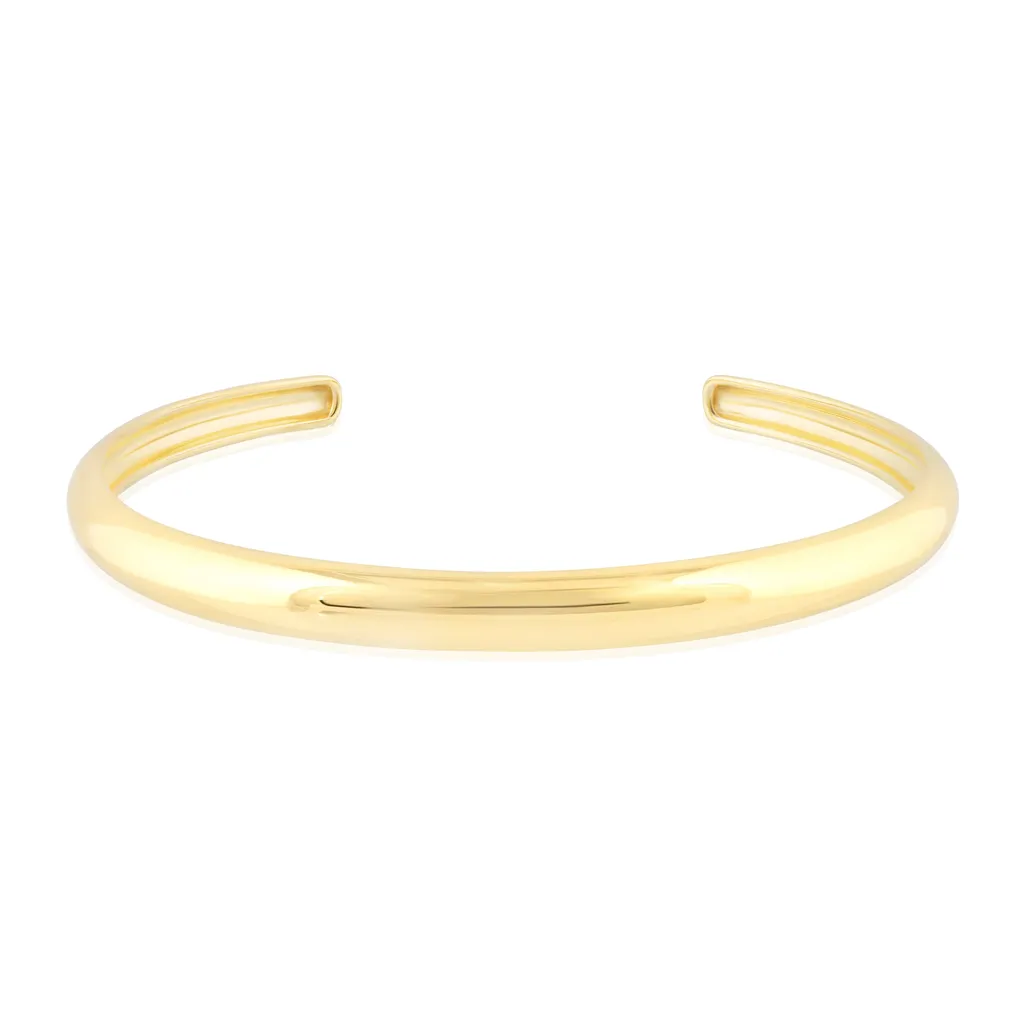 14K Yellow Gold Overlay Smooth Cuff Bracelet