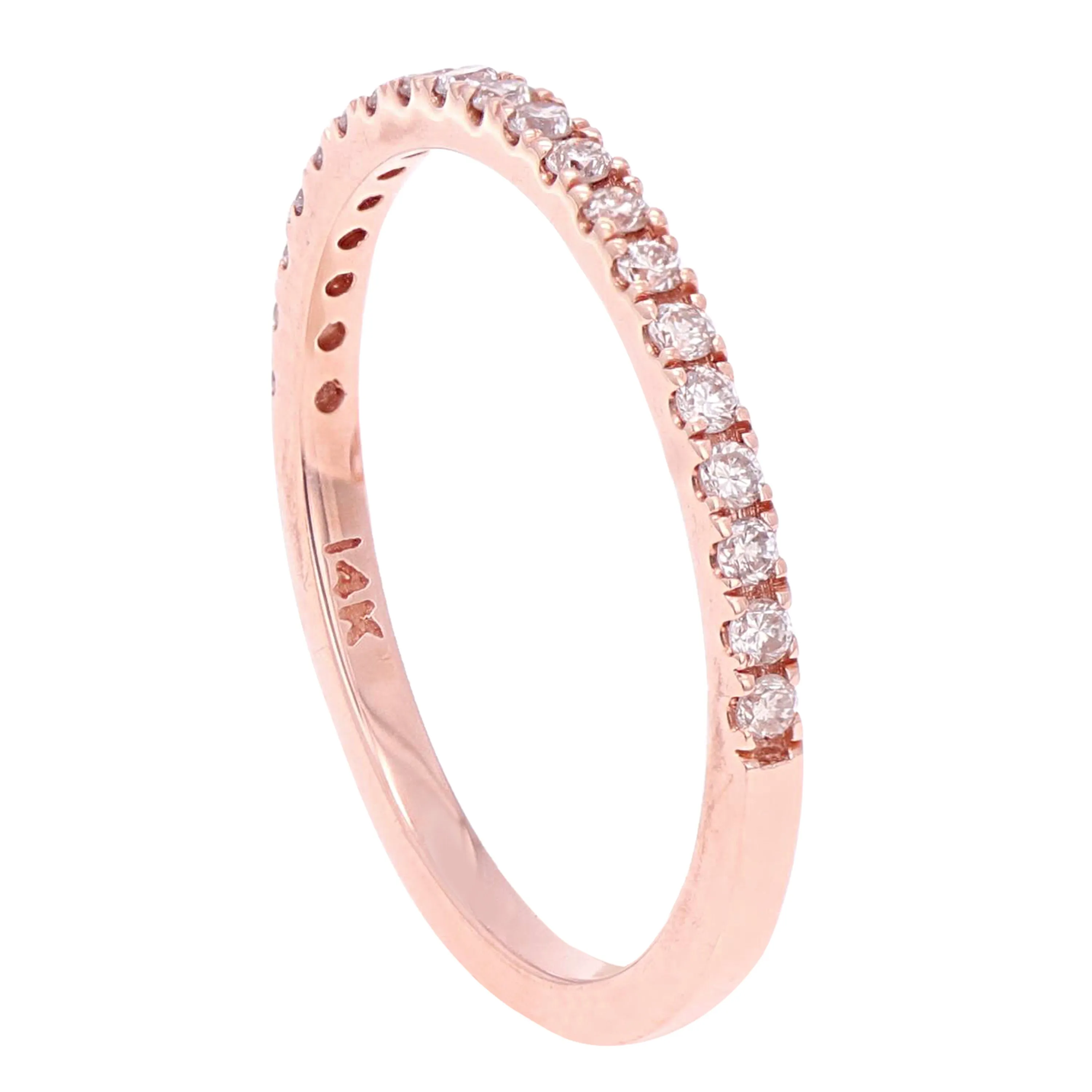 14k Yellow White or Rose Gold 0.24ctw Diamond Eternity Promise Stackable Ring