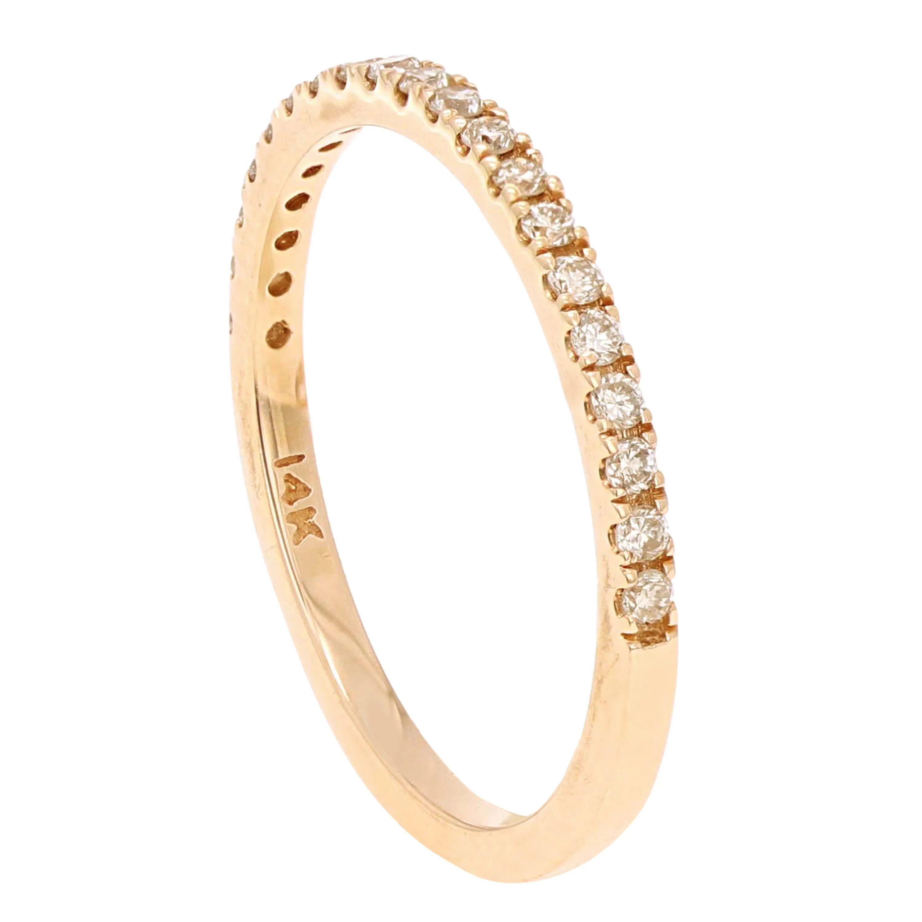 14k Yellow White or Rose Gold 0.24ctw Diamond Eternity Promise Stackable Ring