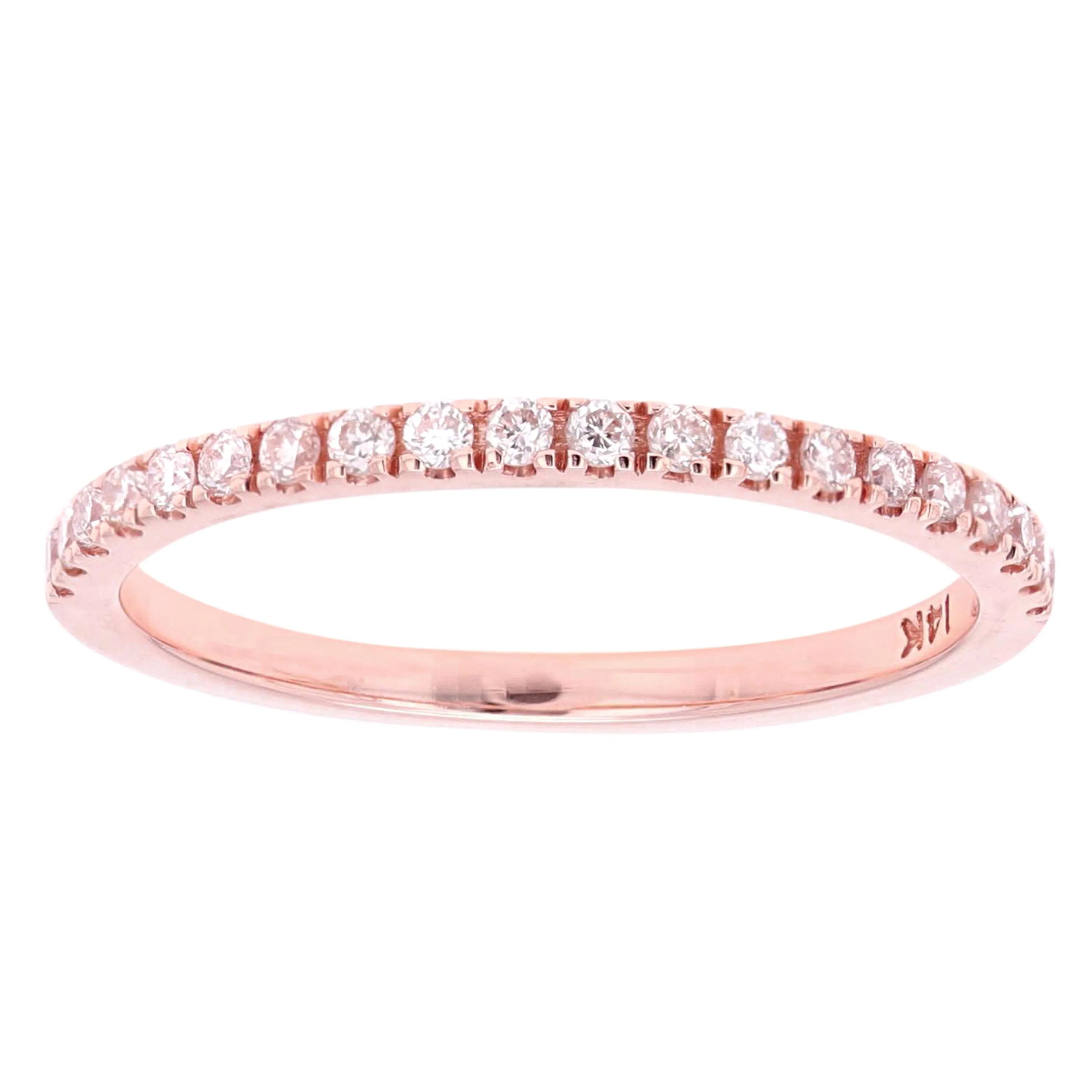 14k Yellow White or Rose Gold 0.24ctw Diamond Eternity Promise Stackable Ring