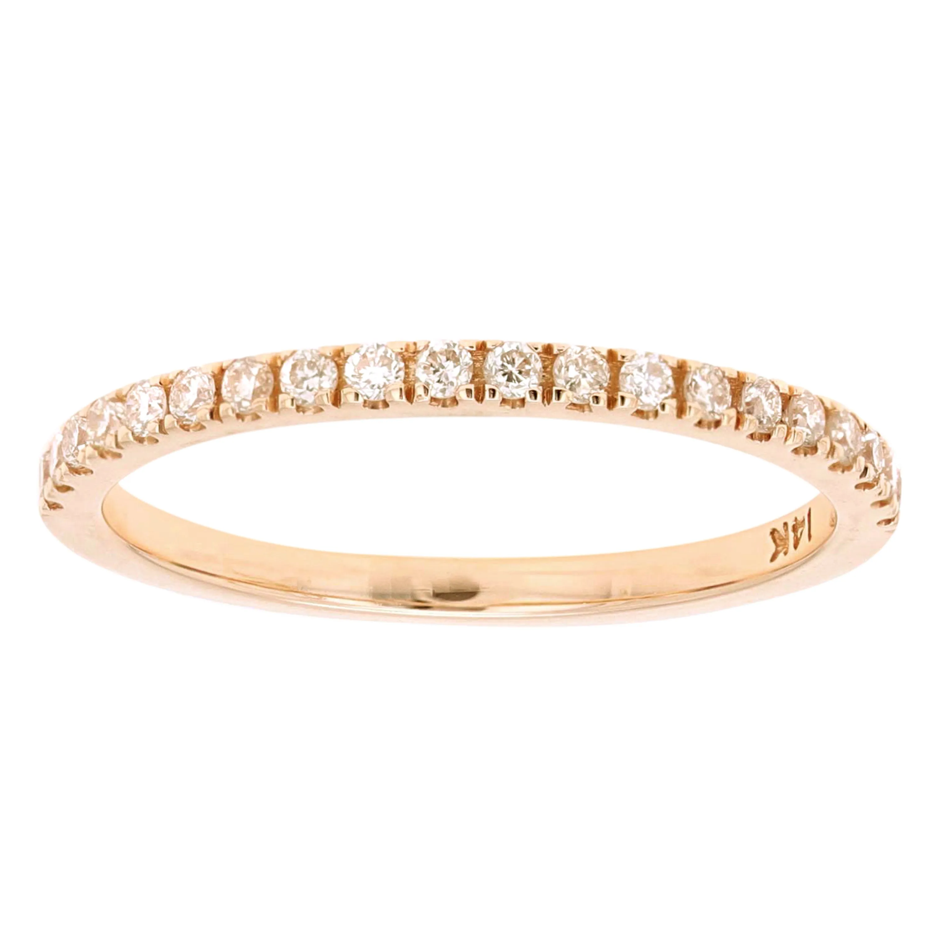 14k Yellow White or Rose Gold 0.24ctw Diamond Eternity Promise Stackable Ring