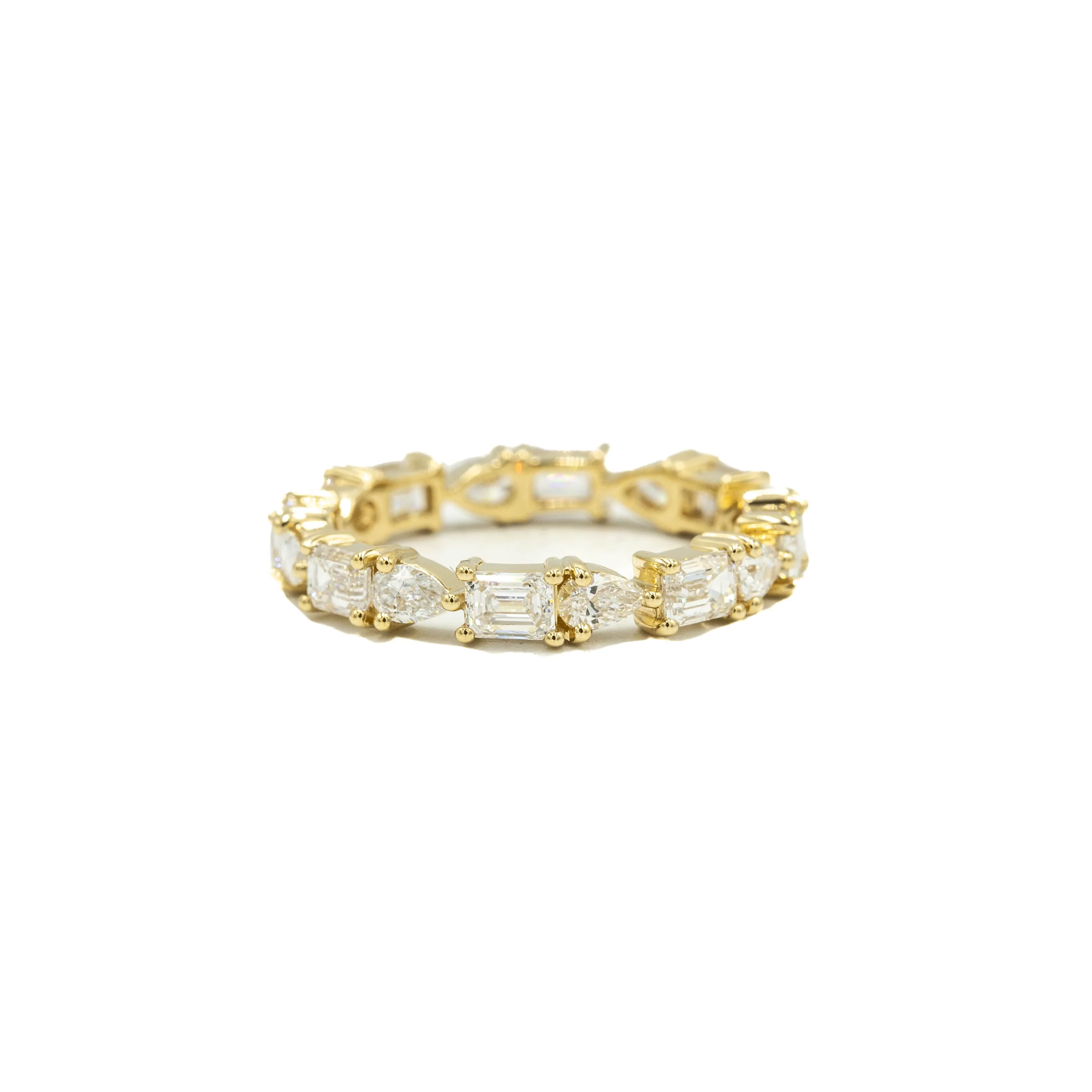 14ky 2.19ctw Pear & Emerald-Cut Lab-Grown Diamond Band
