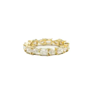 14ky 2.19ctw Pear & Emerald-Cut Lab-Grown Diamond Band