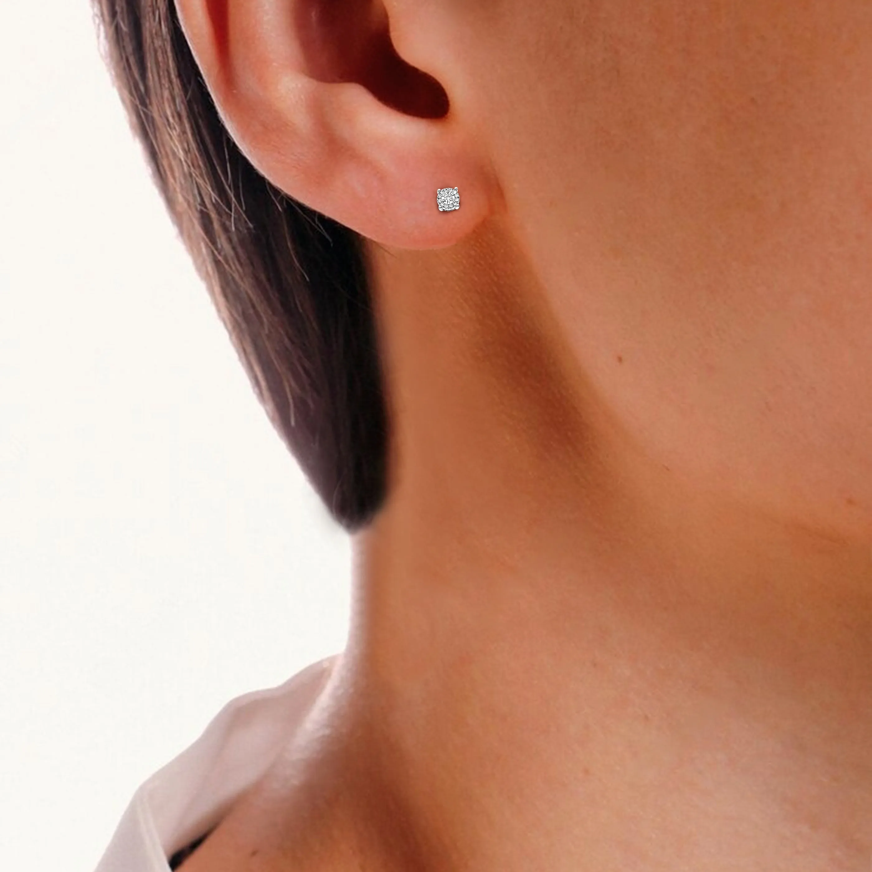 1/5 cttw Diamond Composite Classic Stud Earrings in Silver
