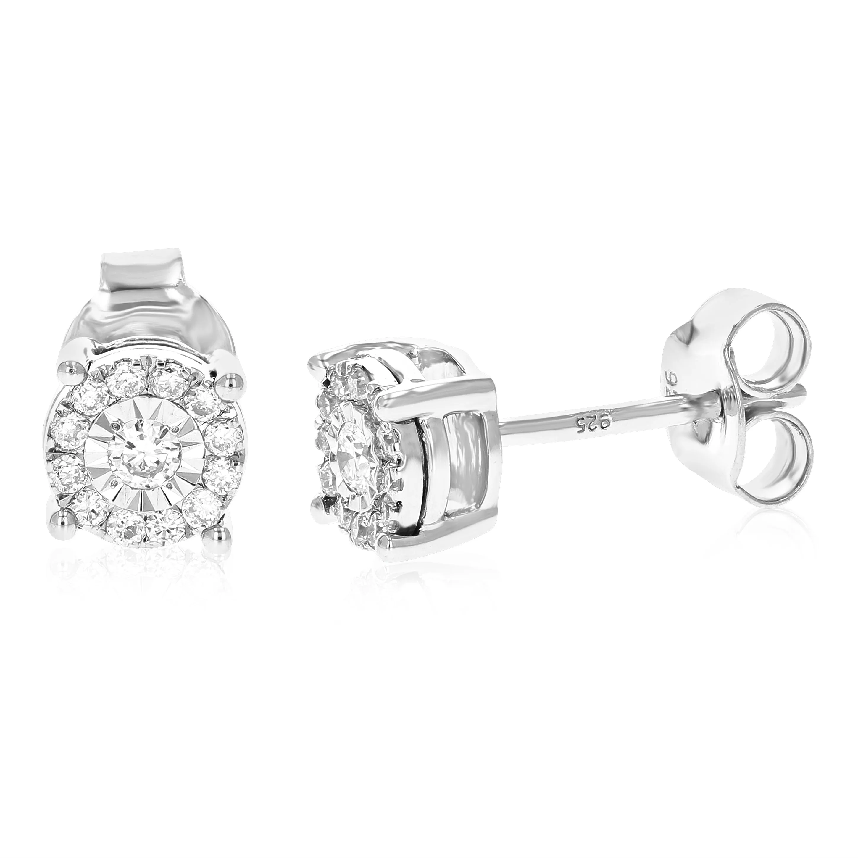 1/5 cttw Diamond Composite Classic Stud Earrings in Silver