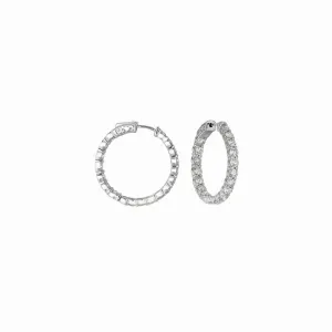 15 POINTER HOOP EARRINGS/PATENTED SNAP LOCK 14K GOLD (5.54 CTW)