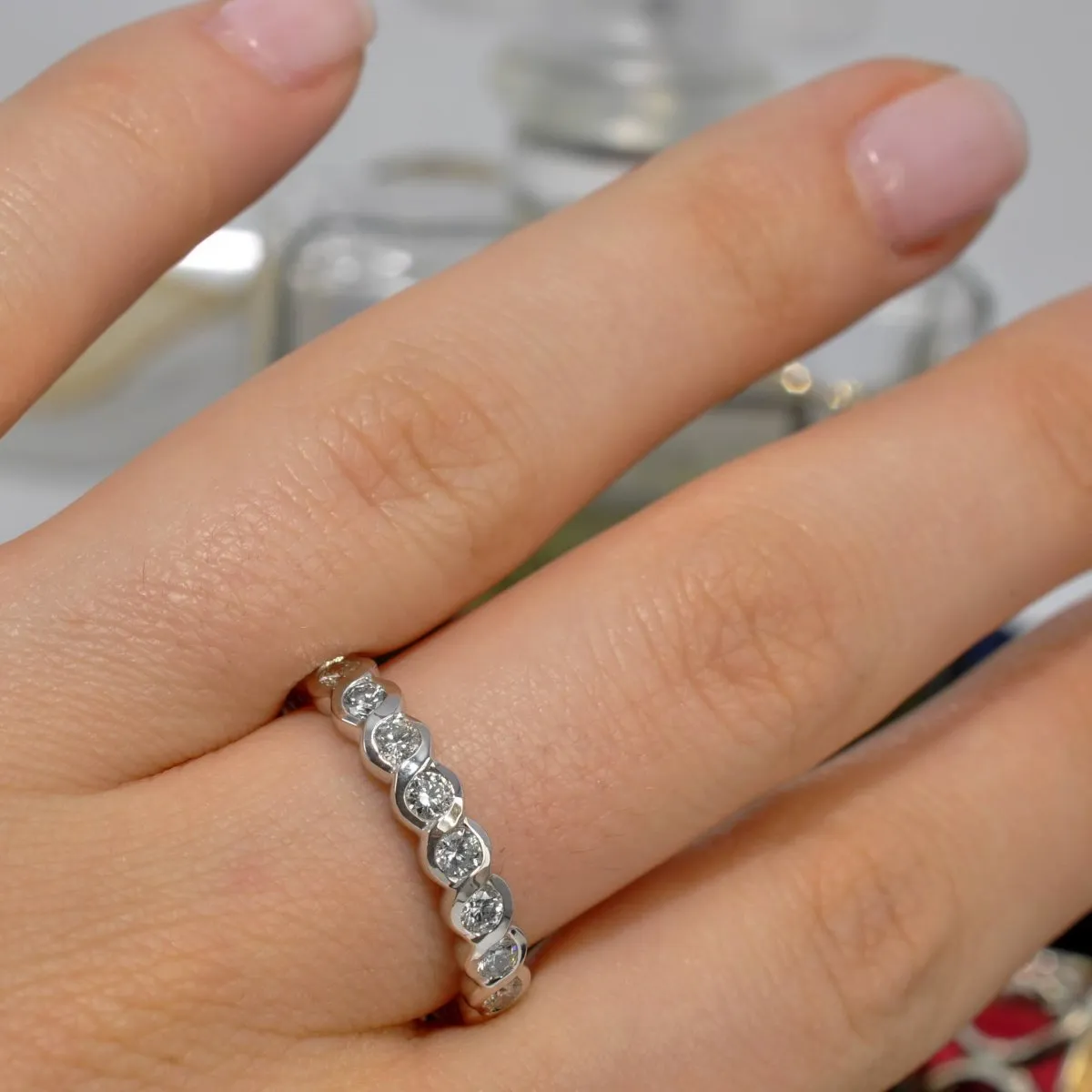 1.50-5.00 CT Round Cut Diamonds - Eternity Ring
