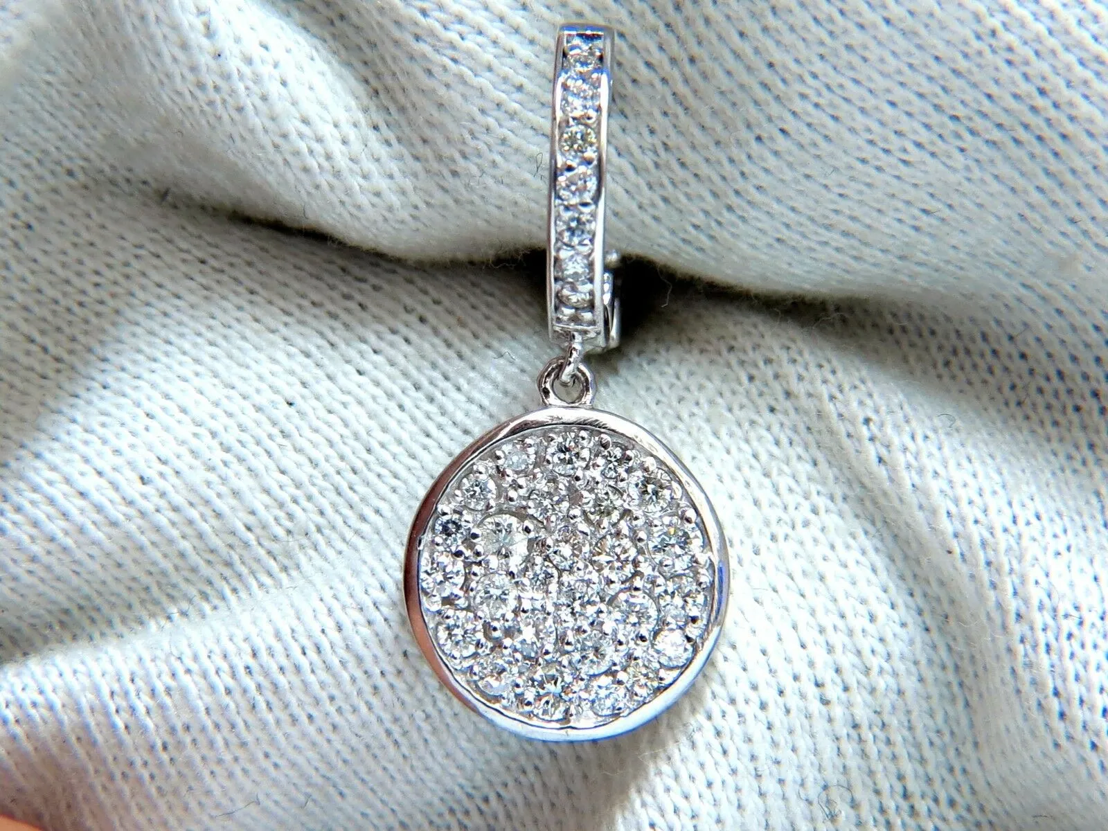 1.50ct natural diamonds dangle earrings 14kt circle dangles