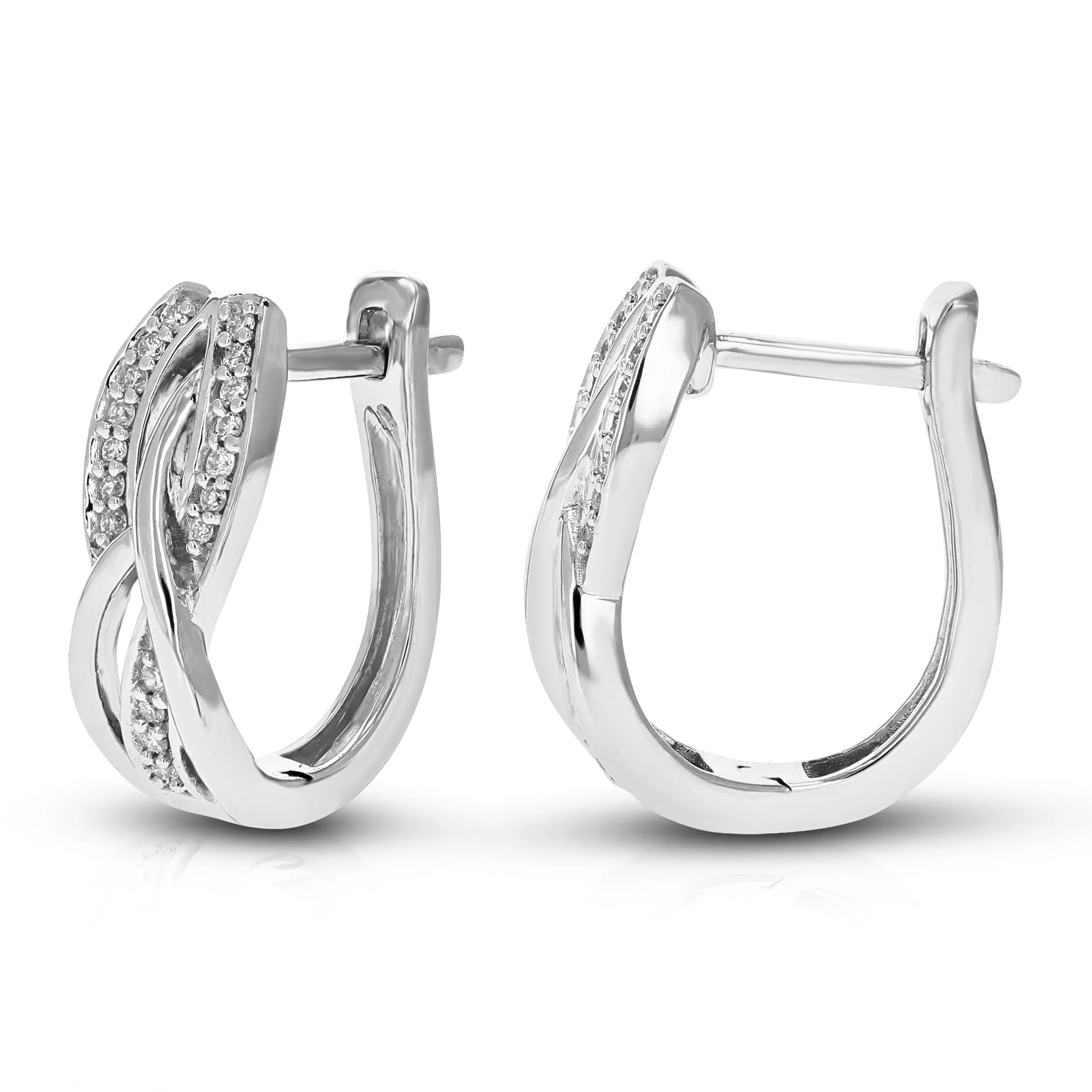 1/8 cttw Lab Grown Diamond Infinity Hoop Earrings in Sterling Silver