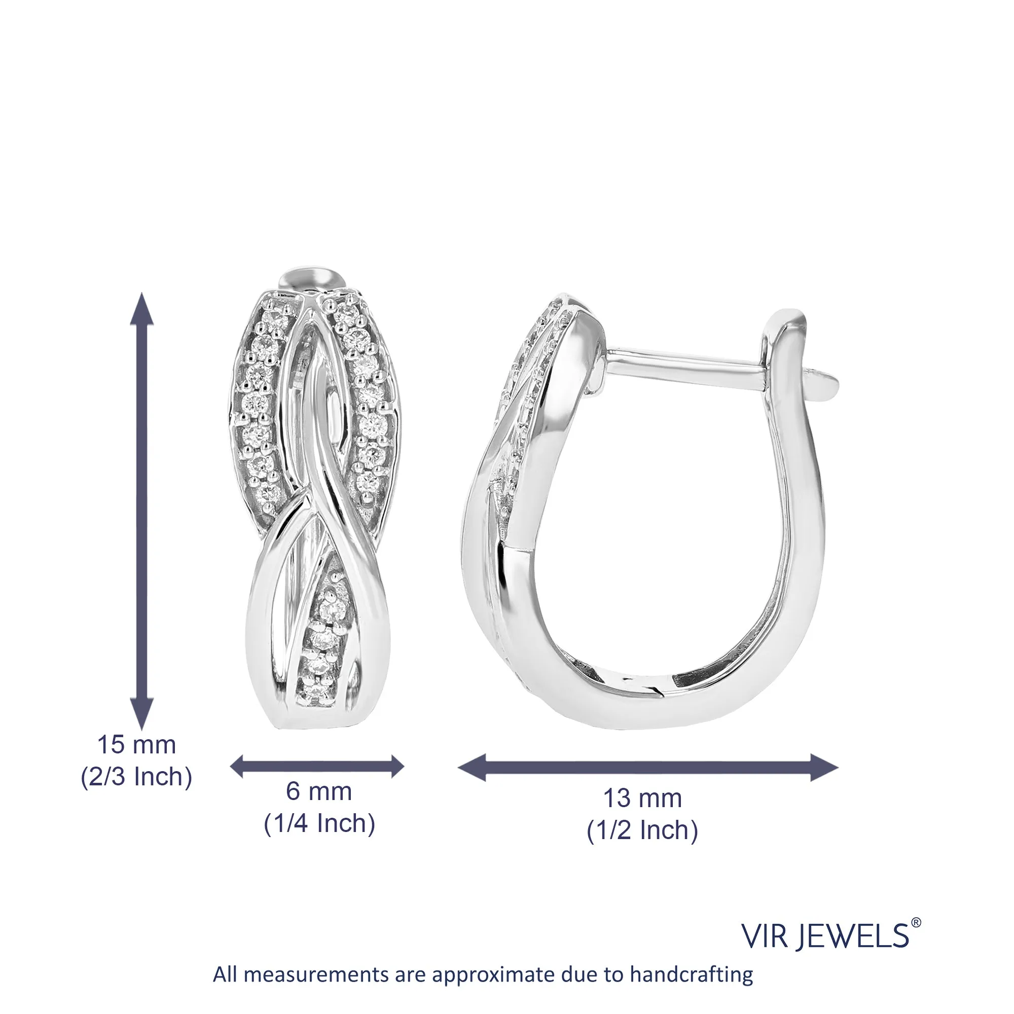 1/8 cttw Lab Grown Diamond Infinity Hoop Earrings in Sterling Silver