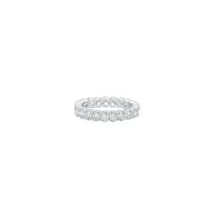 18 Karat White Gold Scalloped Diamond Eternity Ring