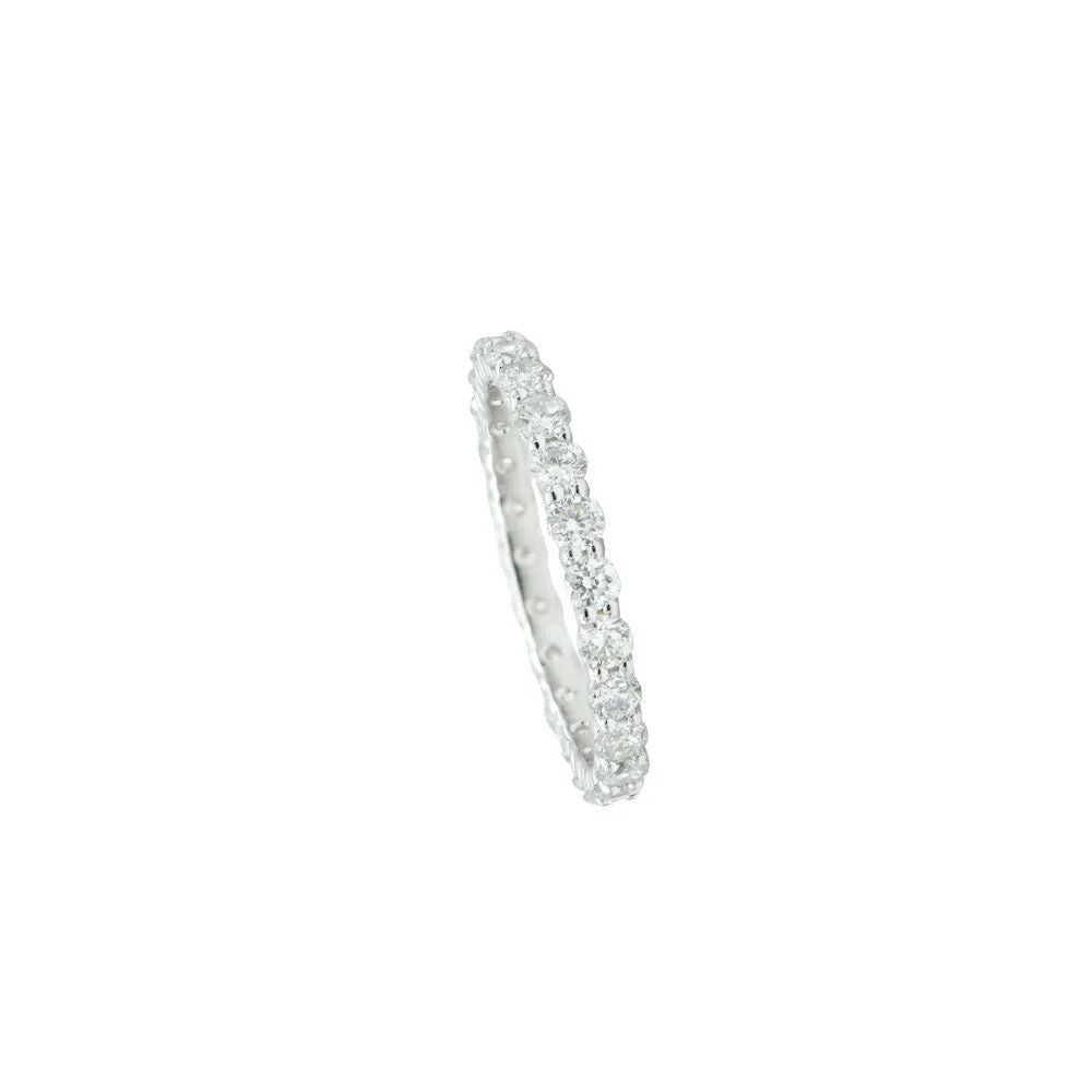 18 Karat White Gold Shared Prong Diamond Eternity Ring