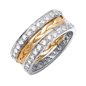 1.86ct 14K or 18K Two-Tone Gold Diamond Ring