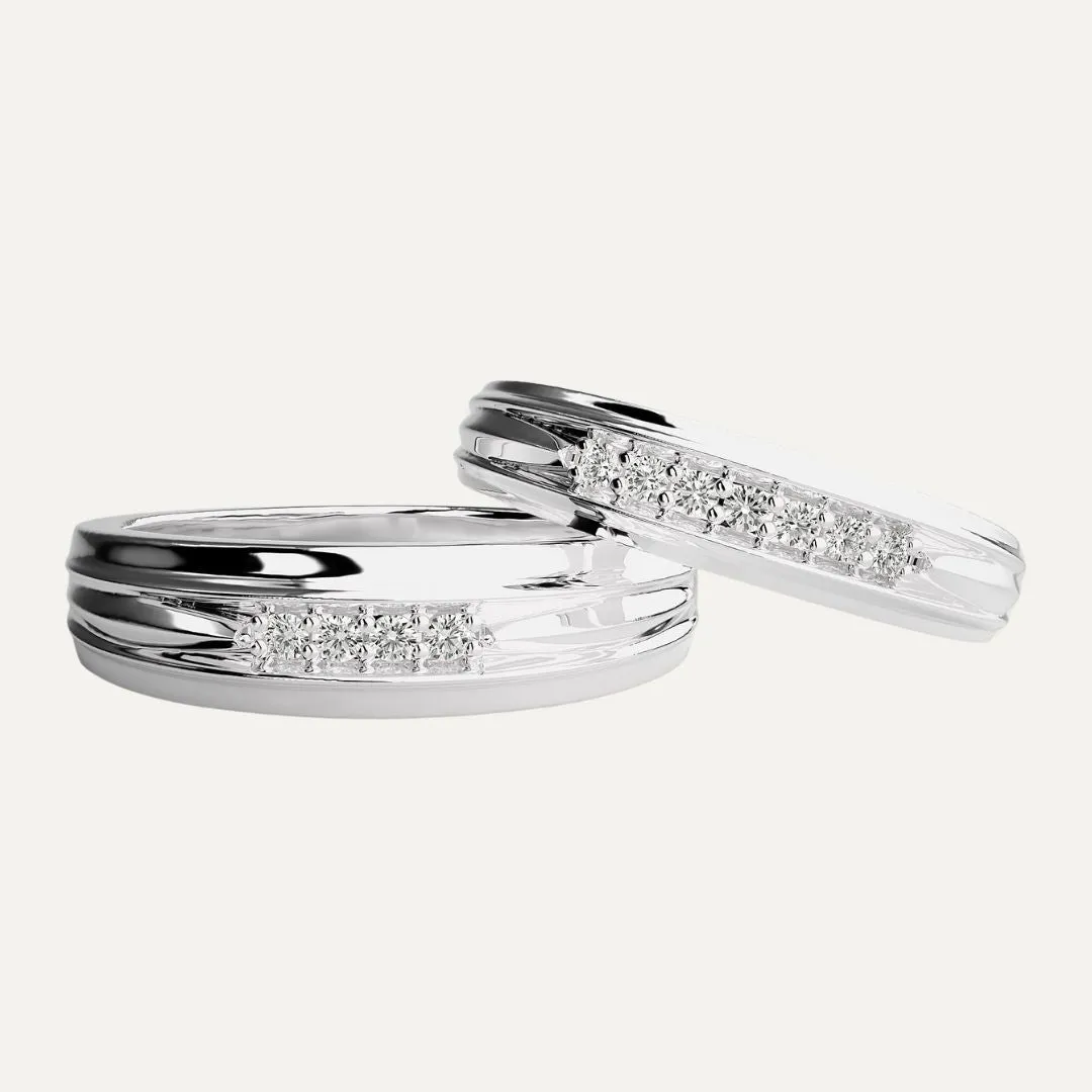 18K Gold & Diamond Couples Set Rings