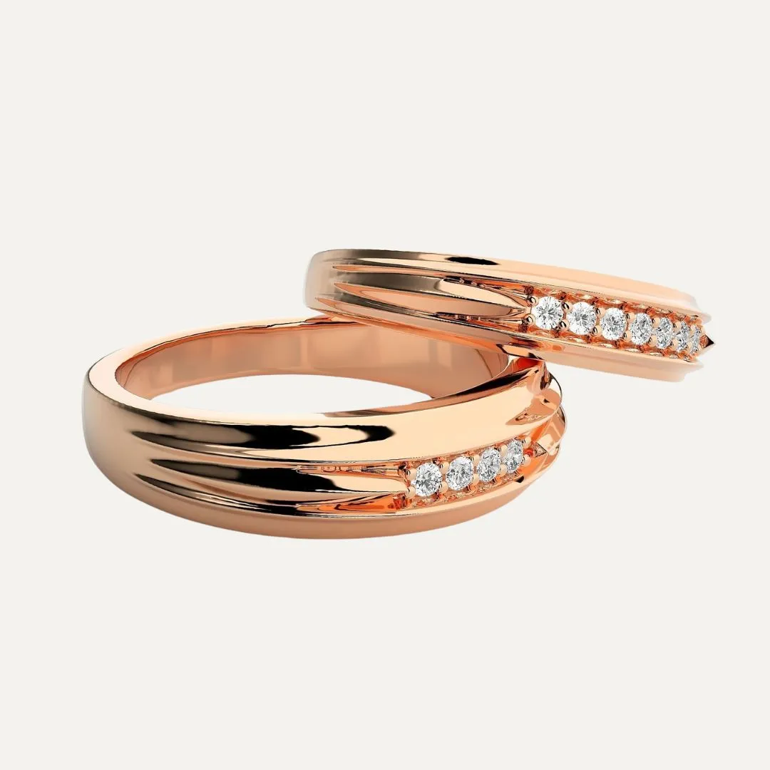 18K Gold & Diamond Couples Set Rings