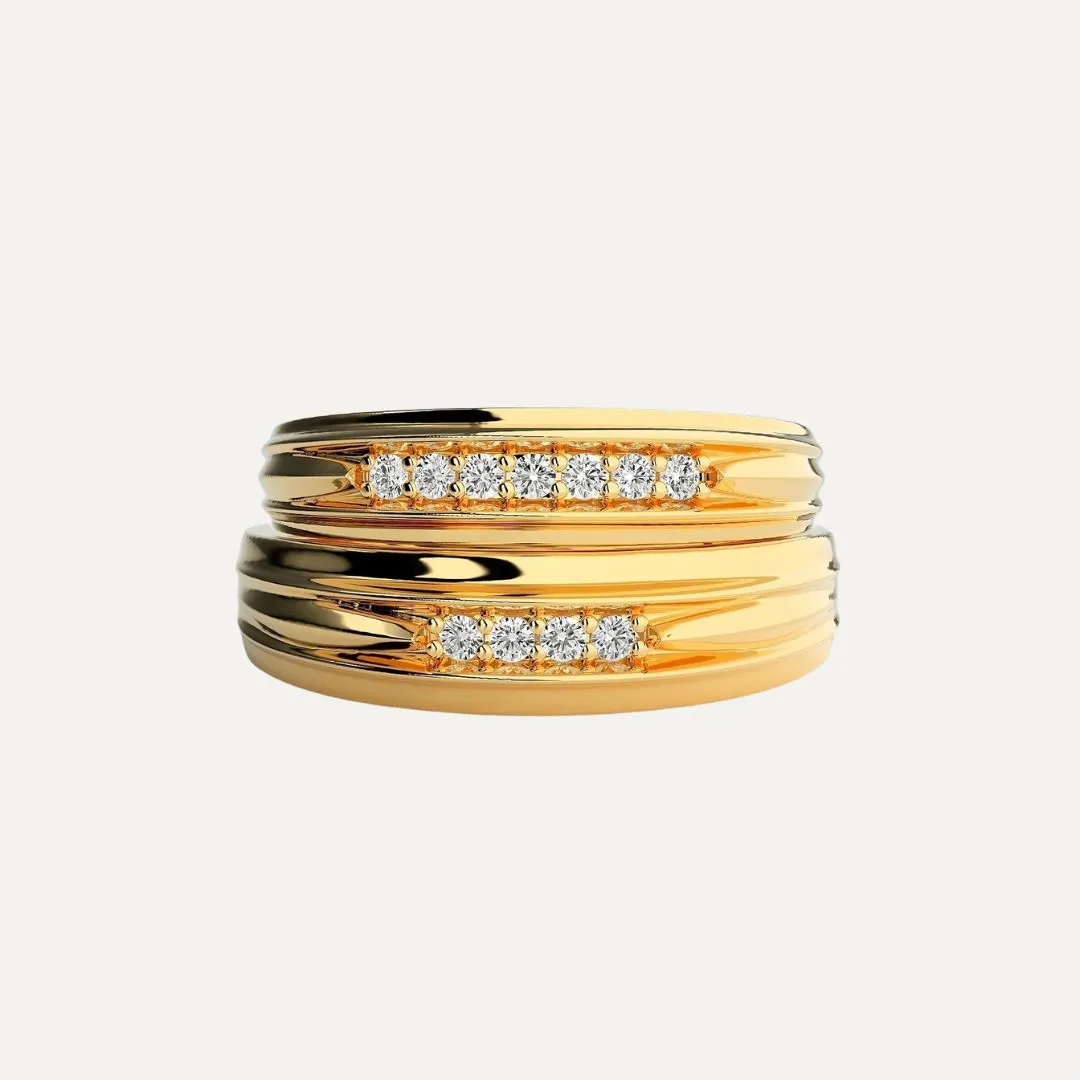 18K Gold & Diamond Couples Set Rings