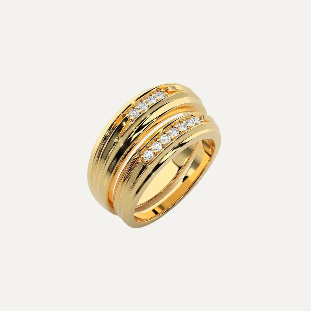 18K Gold & Diamond Couples Set Rings