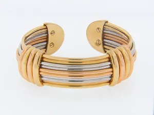 18K-TRI GOLD CUFF BRACELET BY "LUIS GILL"