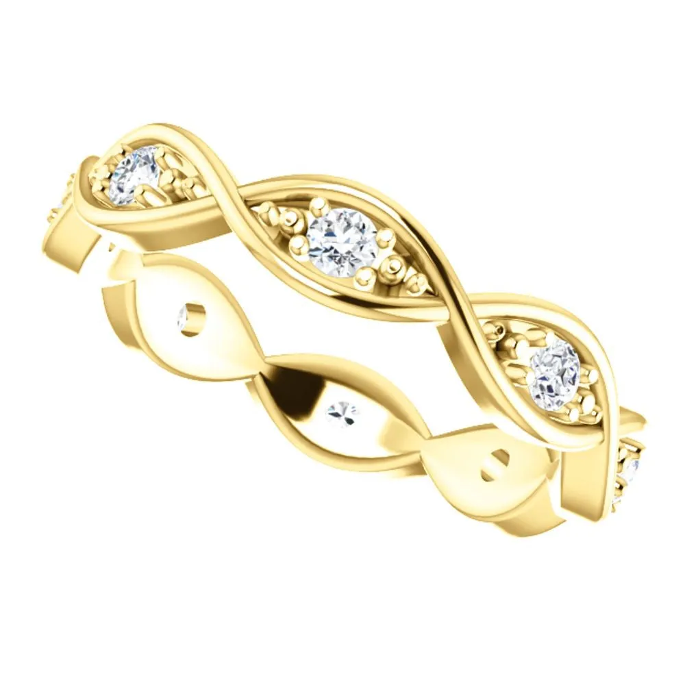 18k Yellow Gold 1/6 CTW Diamond Infinity-Inspired Eternity Band Size 6